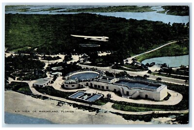 c1940 Air View Giant Tanks Marine Studios Marineland Florida FL Vintage Postcard