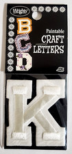 WRIGHTS 2-inch Iron-On Paintable Embroidered CRAFT LETTERS - WHITE-K