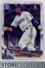2018 Bowman Chrome #BCP19 Johan Mieses 1st Prospects Los Angeles Dodgers