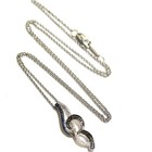 New 925 sterling silver .11ct black blue diamond pendant 18" necklace 3.2g — photo 4
