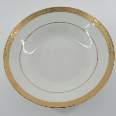 North Crest Home Holiday Traditions Soup Salad Bowl  Gold Trim 8'' Replacement 