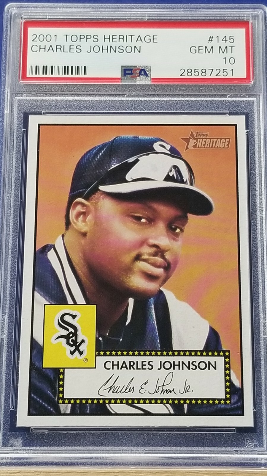 Charles Johnson - 2001 Topps Heritage   PSA 10 