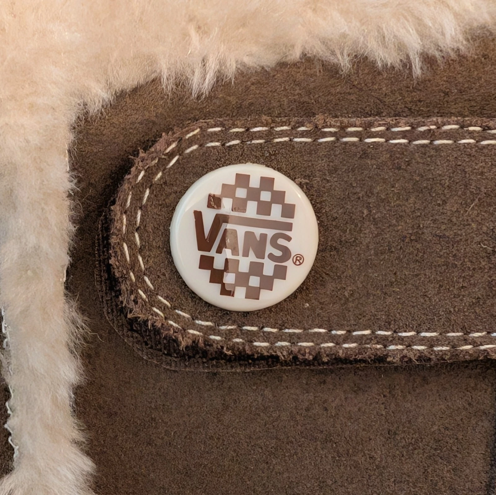 Stivali da ginnastica Vans unisex taglia M 7 W 8 5 marroni scamosciati foderati in pelliccia sintetica con cerniera