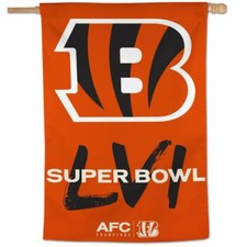 CINCINNATI BENGALS AFC CHAMPIONS SUPER BOWL LVI 28"X40" BANNER FLAG WINCRAFT ??