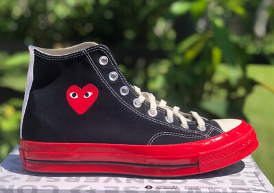Converse CDG Chuck Taylor All Star 70 Hi Comme des Garcons PLAY A01793C 8 Men CDG PLAY X CONVERSE CHUCK 70 HIGH - BLACK / RED  main image 2