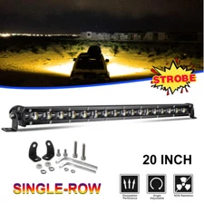 Yellow White Strobe 20" LED Work Light Bar Offroad 4WD Ford Truck ATV Boat 22"
