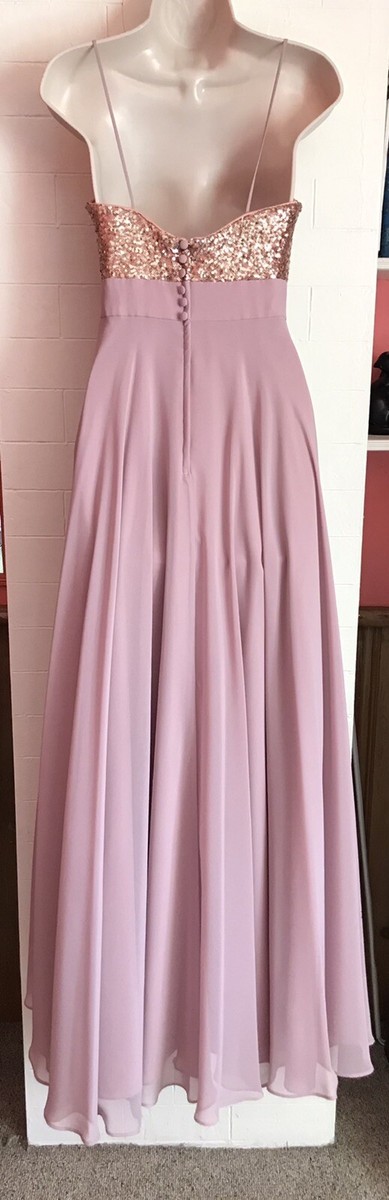 ALFRED ANGELO SAPPHIRE SIZE 8 ROSE GOLD/SPARKLY FORMAL GOWN W/SPAGHETTI STRAPS ALFRED ANGELO SAPPHIRE SIZE 8 ROSE GOLD/SPARKLY FORMAL GOWN W/SPAGHETTI STRAPS