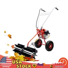 Walk Behind Power Sweeper Broom 43cc 1.7HP Gas Engine Sweeper Lawn Gravel Turf