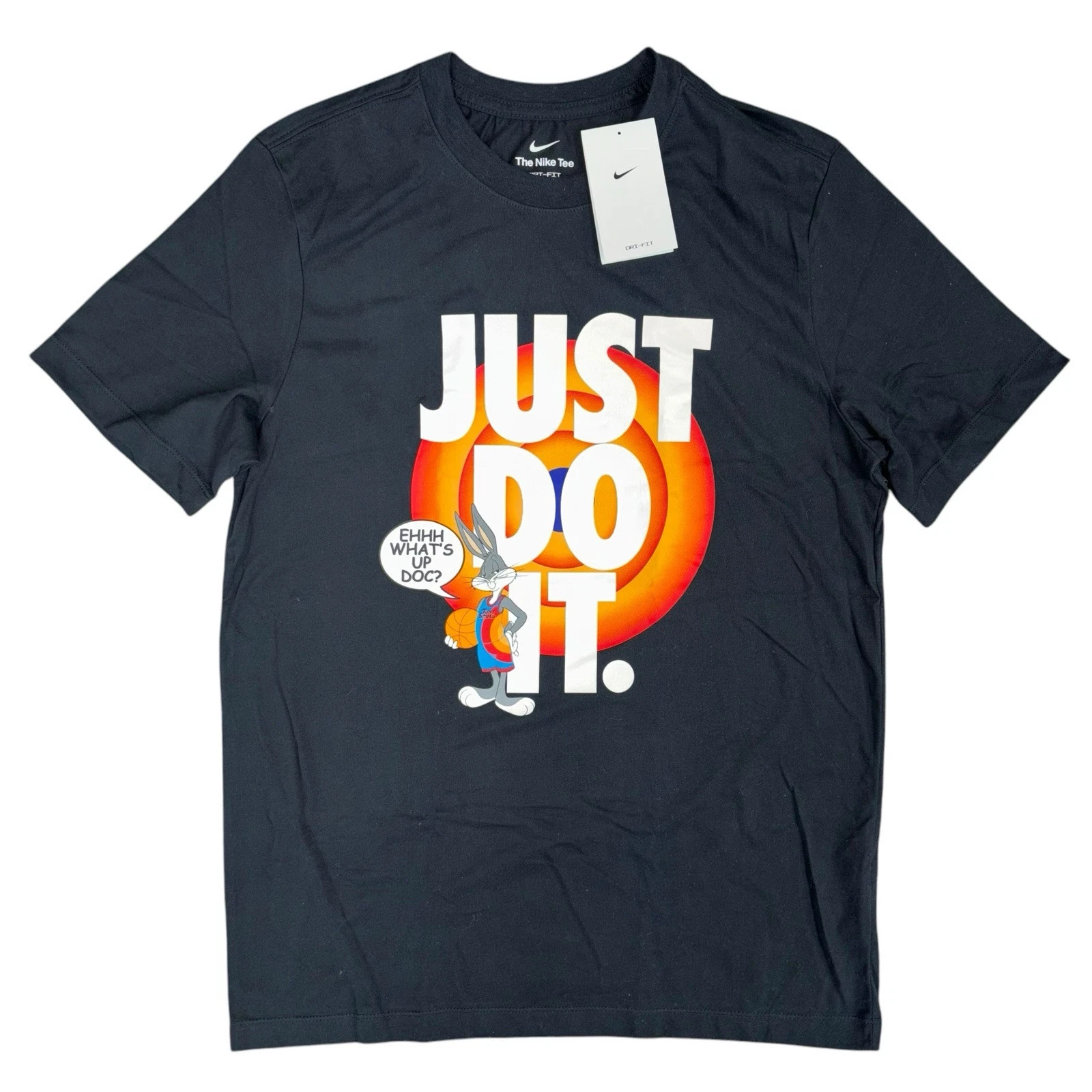 Nike Space Jam Bugs Bunny JDI Black T Shirt, Size Medium NWT DH3829-010