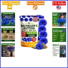 Tall Blue Bachelor Button Seeds, 6000 Heirloom Pollinator-Friendly Flowers