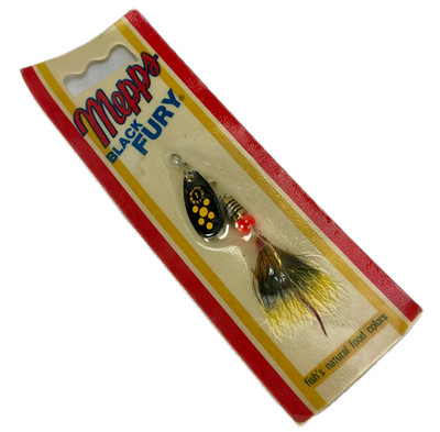 Mepps BF1T Black Fury Spinner Fishing Lure Spinner Blade 1/8 oz Vtg Fishing