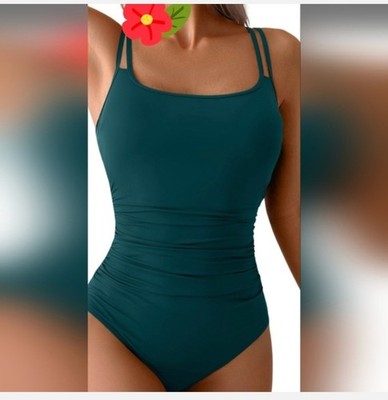 *Eomenie One Piece Swimsuit for Women Tummy Control Double Straps Size L New 