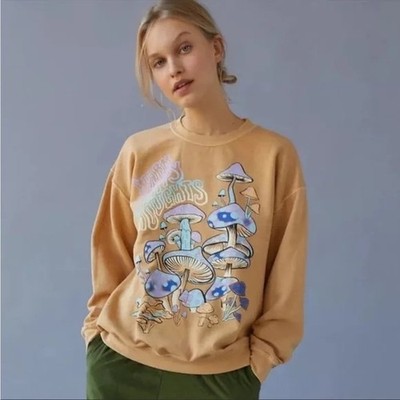 Urban Outfitters Project Social Happy Thoughts Mushroom Sweatshirt Oversize L/XL