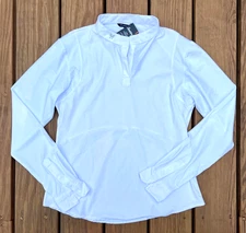 NWT Horse Pilot Long Sleeve Show Shirt in White (Women's XL)
