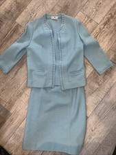 Vintage Butter Knit 100 Wool Cardigan Top And Skirt Set Small Suit Rare