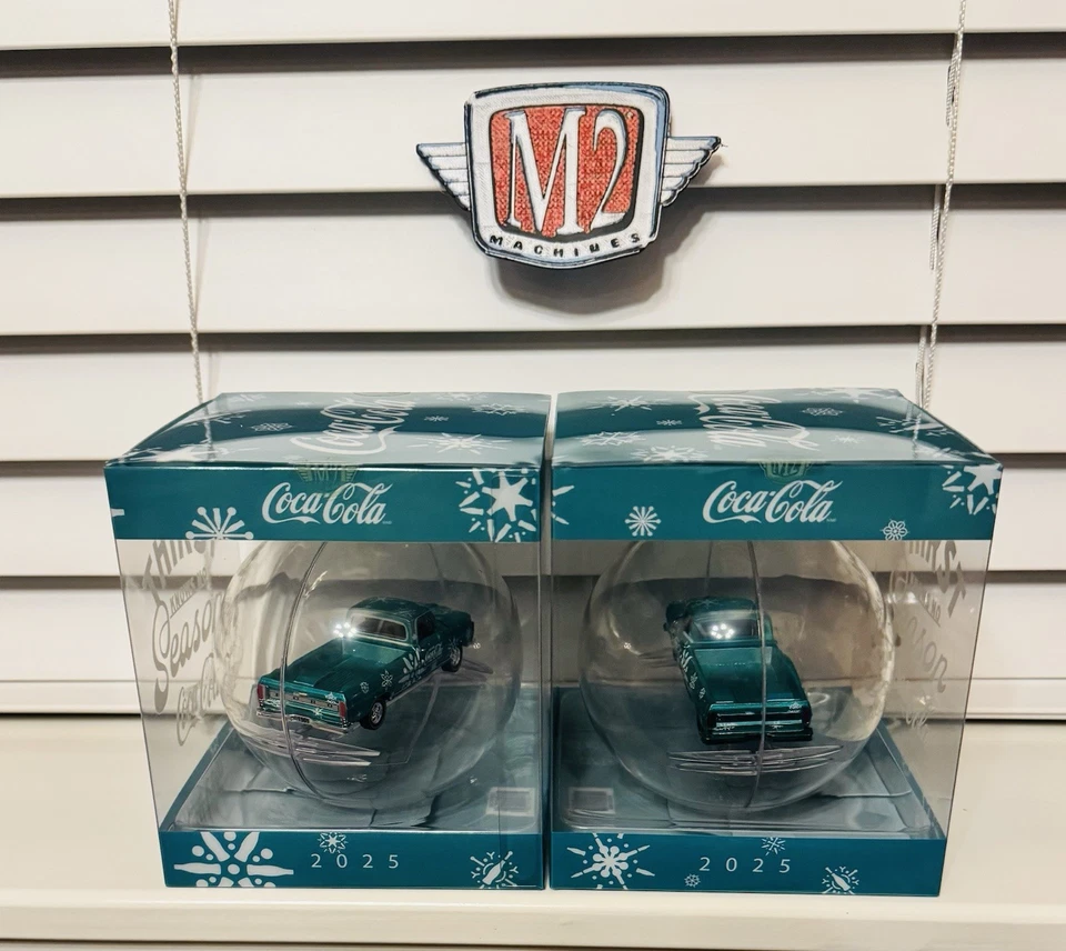 New M2 Machines Coca-Cola Christmas Ornament 1969 Ford F-100 Ranger & Chase - Image 4 of 4