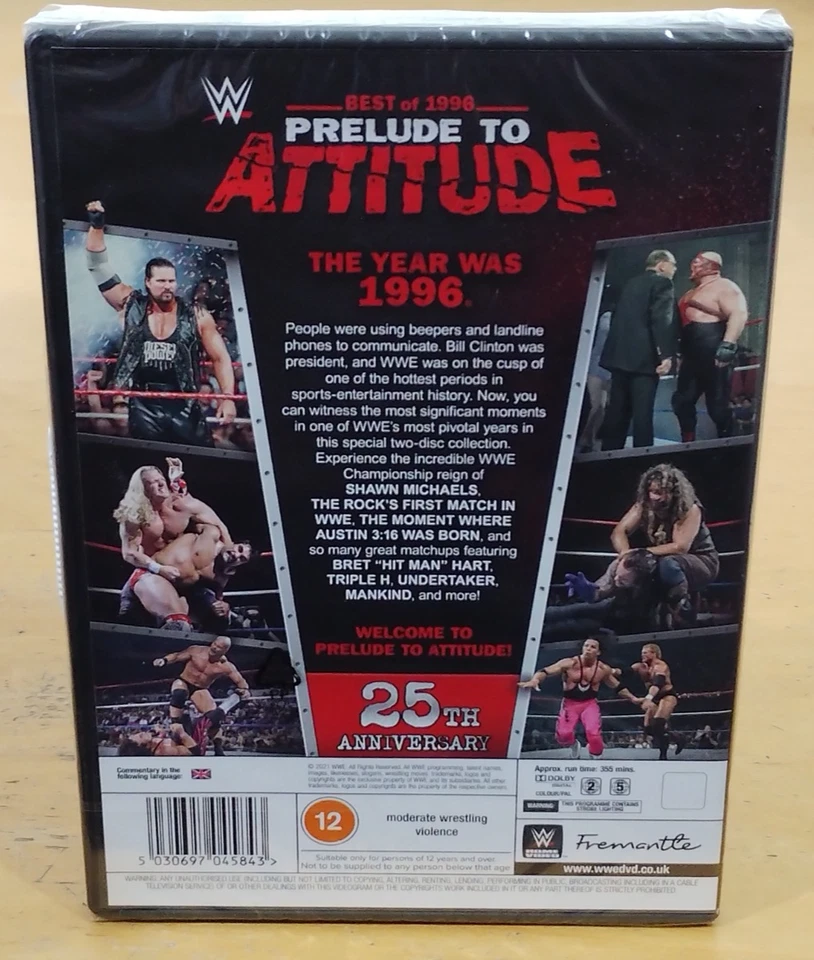 WWE Best Of 1996 Prelude To Attitude 25th Anniversary DVD 2 Disc Set New Sealed - Image 2 of 3