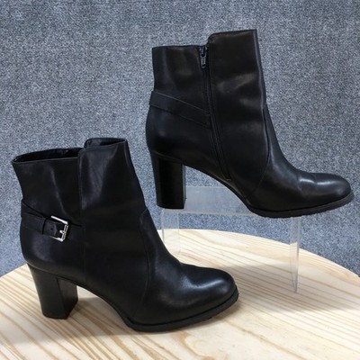 Lauren Ralph Lauren Boots Womens 11 B Cabrey Ankle Booties Heels Black Leather