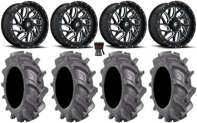 Fuel Triton Black 18'' Wheels 33'' BKT AT 171 Tires Polaris Sportsman