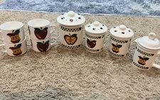 Tabletops Unlimited “A” is for Apple 12  Piece Coffee Set Granny Core Vintage