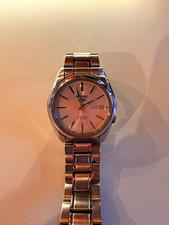 Seiko Japan 5 Automatic 21 Jewels 7S26-01R0 Day-Date Edelstahl Silber Sichtboden