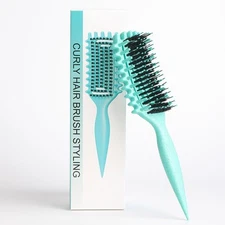 Bounce Curl Define Styling Brush - Frizz Preventing Curling Comb with Smooth Tex