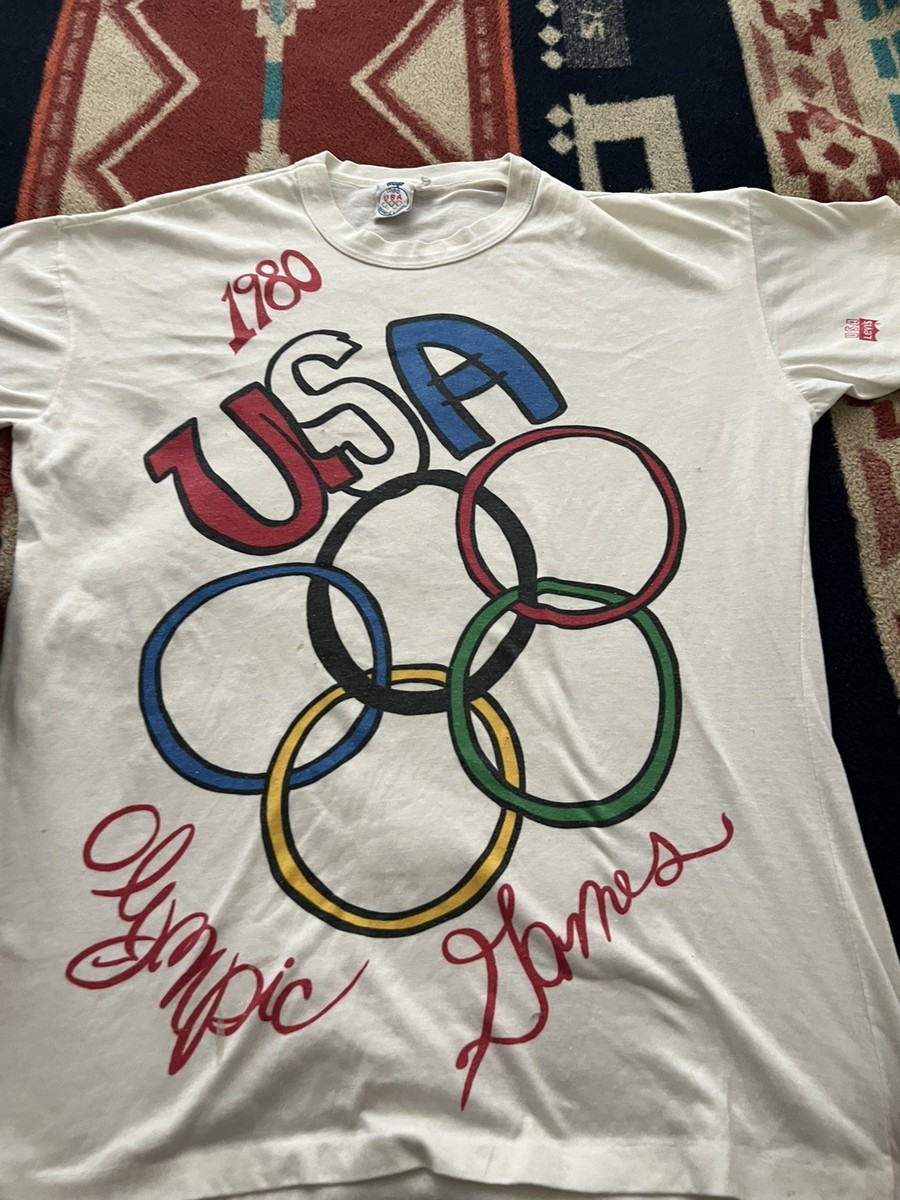 Vintage Levis 1980 Olympic Games T-shirt Size L Rare | eBay
