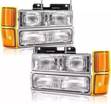 Headlights Assembly 1994 1995 1996 1997 1998 Chevy Silverado C10 C/K 1500 2500 3