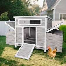 Large Chicken Coop Hen House Poultry Cage for Outdoor w 2 Sides Nesting Boxes