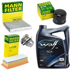 5L Öl Set Inspektion Luft-Innenraum Ölfilter Ölschraube für Dacia Logan II 1.5