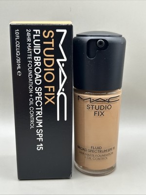 Mac Studio Fix Fluid SPF 15 24hr Matte Foundation+Oil Control NC40 1oz/30ml NEW