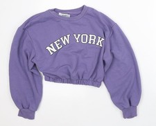 Womens UK Size M Pull Bear Purple Pullover Sweatshirt