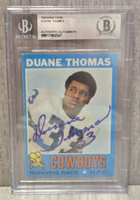 Duane Thomas Signed 1971 Topps Rookie Card Beckett Authentic Auto BGS Cowboys. rookie card picture