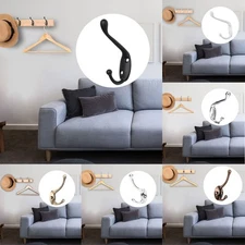 Dual Hooks Zinc Alloy Hook Scarf Double DIY Robe Hooks Clothes Holder w Screws