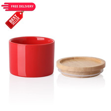Sweejar Kitchen Canisters Ceramic Food Storage Jar, 5 Fl Oz (3.3"x2.6"), Red