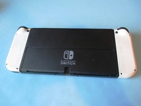 Nintendo Switch OLED System Black Console w/White Joy-Cons + Dock, Extras