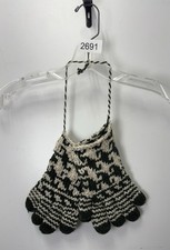 Green And Beige Crochet Gloves