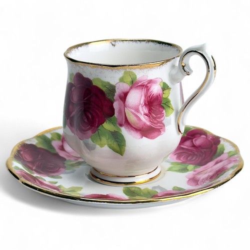 Demitasse Cup & Saucer Set Royal Albert Old English Rose Bone China England Vtg - Picture 6 of 12