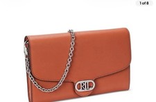 Ralph Lauren Leather Medium Adair Wallet Crossbody Rust Orange 175