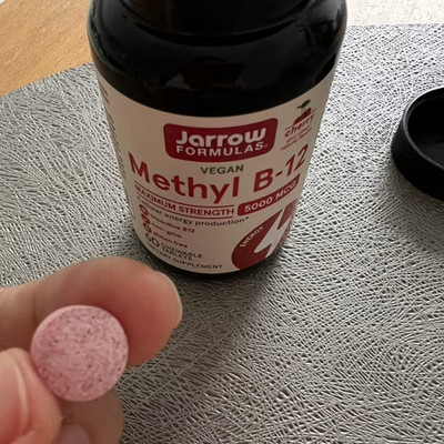 Jarrow Formulas Methyl B-12 5000MCG - 60 Chewable Tablets, Cherry - BB: 09/2026