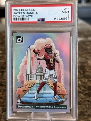 2024 Donruss Jayden Daniels Downtown RC PSA 9 Mint #16 SSP Rookie Commanders QB