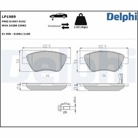 Delphi Bremsbelagsatz, Scheibenbremse LP1989 FüR Fiat Opel
