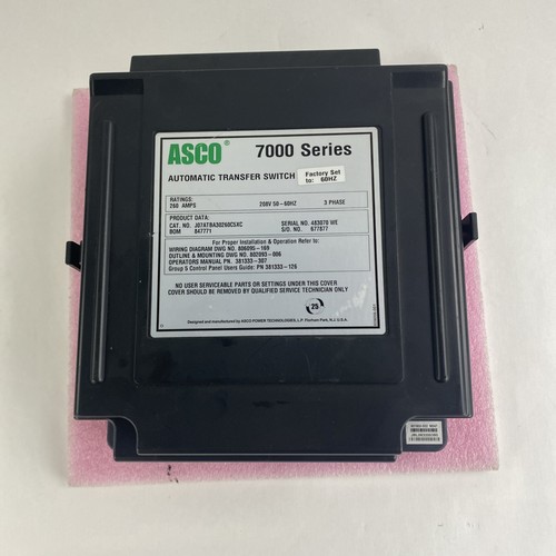 ASCO 700 Series Automatic Transfer Switch Untested
