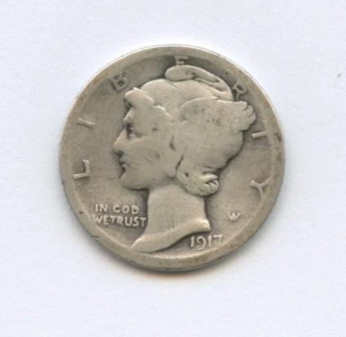 New Listing1917-P Mercury Dime - 90% Silver - Free Shipping