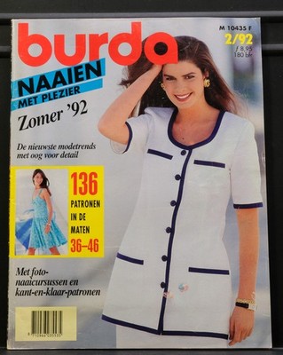 Burda Sewing with Pleasure, Summer 1992 Dutch, 136 Patterns size 36-46, 2/92