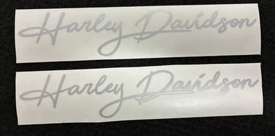 Harley-Davidson Aufkleber Reproduktionen - Hochwertiges Vinyl (Paar) - Silber... - Bild 1 von 4