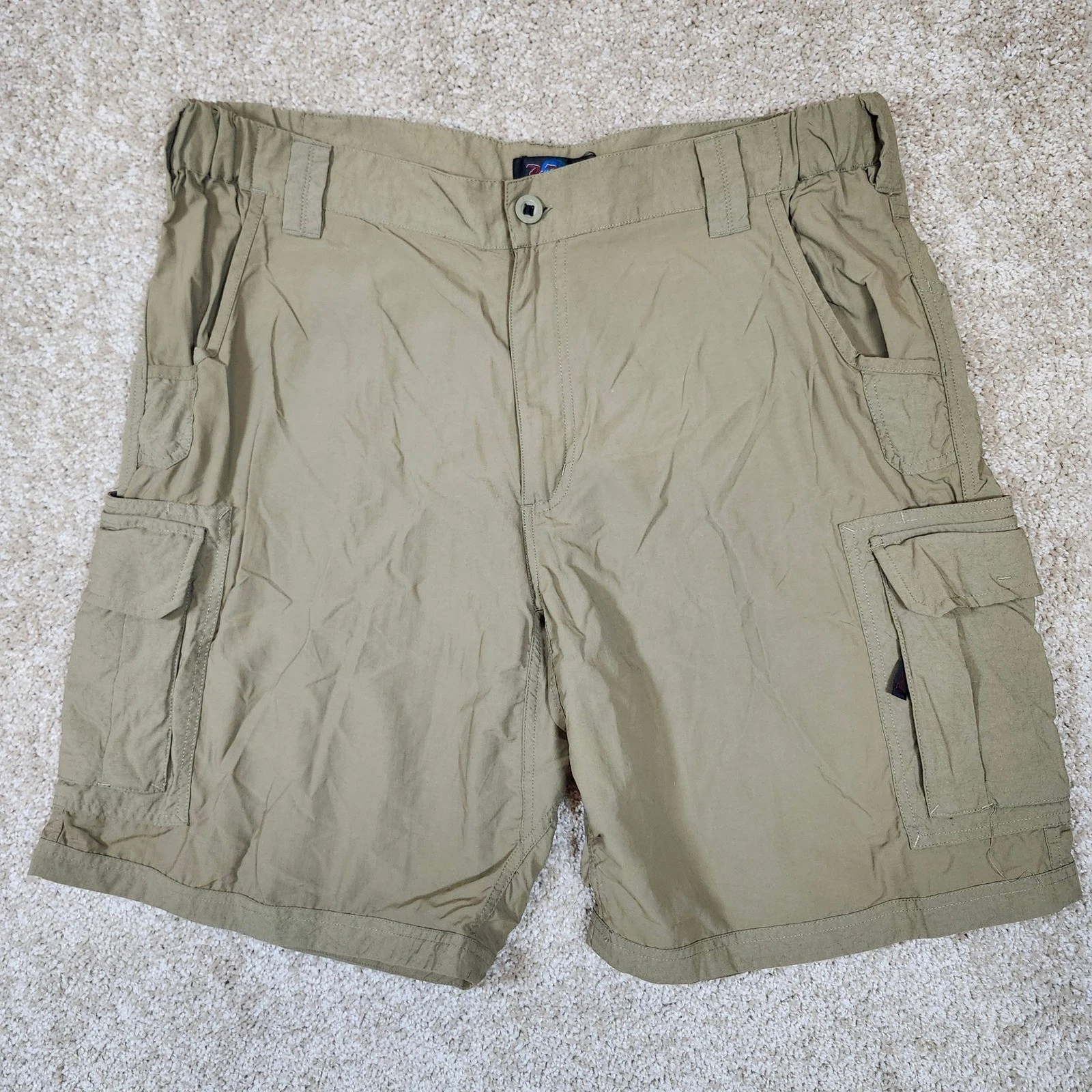 RailRiders Cargo Shorts Olive Green Nylon Outdoor Hiking Utility Mens XL