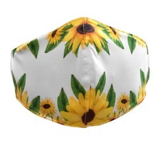 Face Mask Washable Reusable for women Yellow Flowers Design Sublimated
