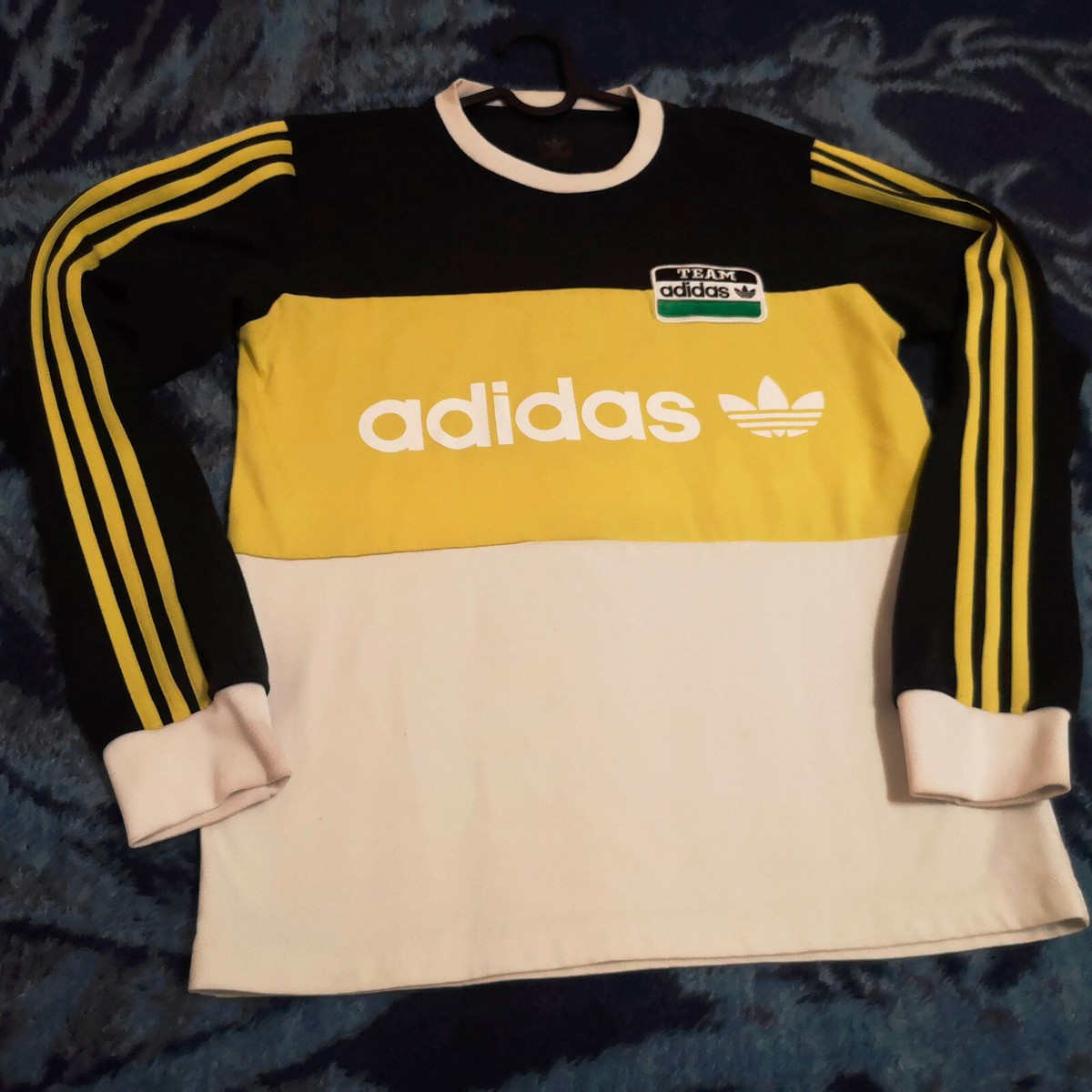 rare vintage Adidas team Long Sleeves T Shirt Men