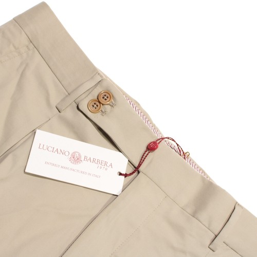 Luciano Barbera Neu mit Etikett Chinohose / Freizeithose Größe 50 (34 US) in einfarbigem Beige Baumwolle